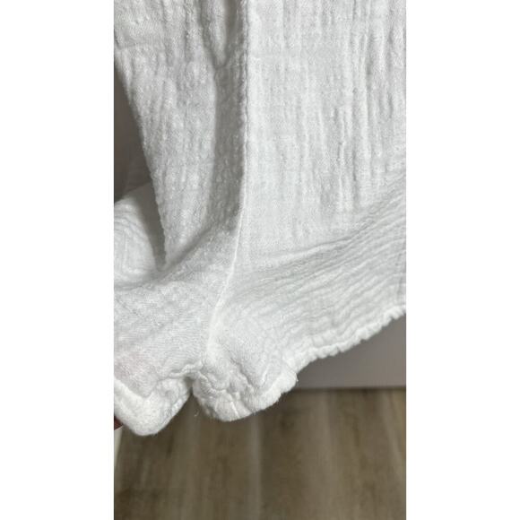 ZARA Ivory Embroidered Ballon Sleeves Gauzy Crepe Cotton Boho Romper Size XS - Picture 8 of 12